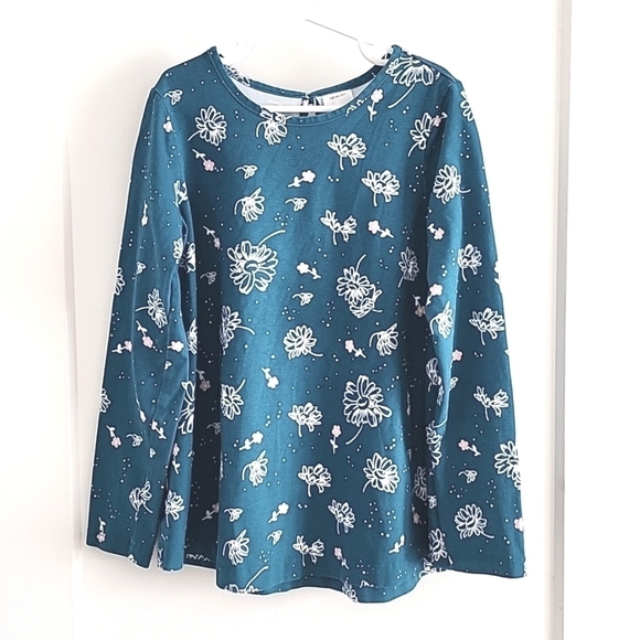 Hanna Andersson girls spring top in turquoise size 8 - Picture 1 of 4